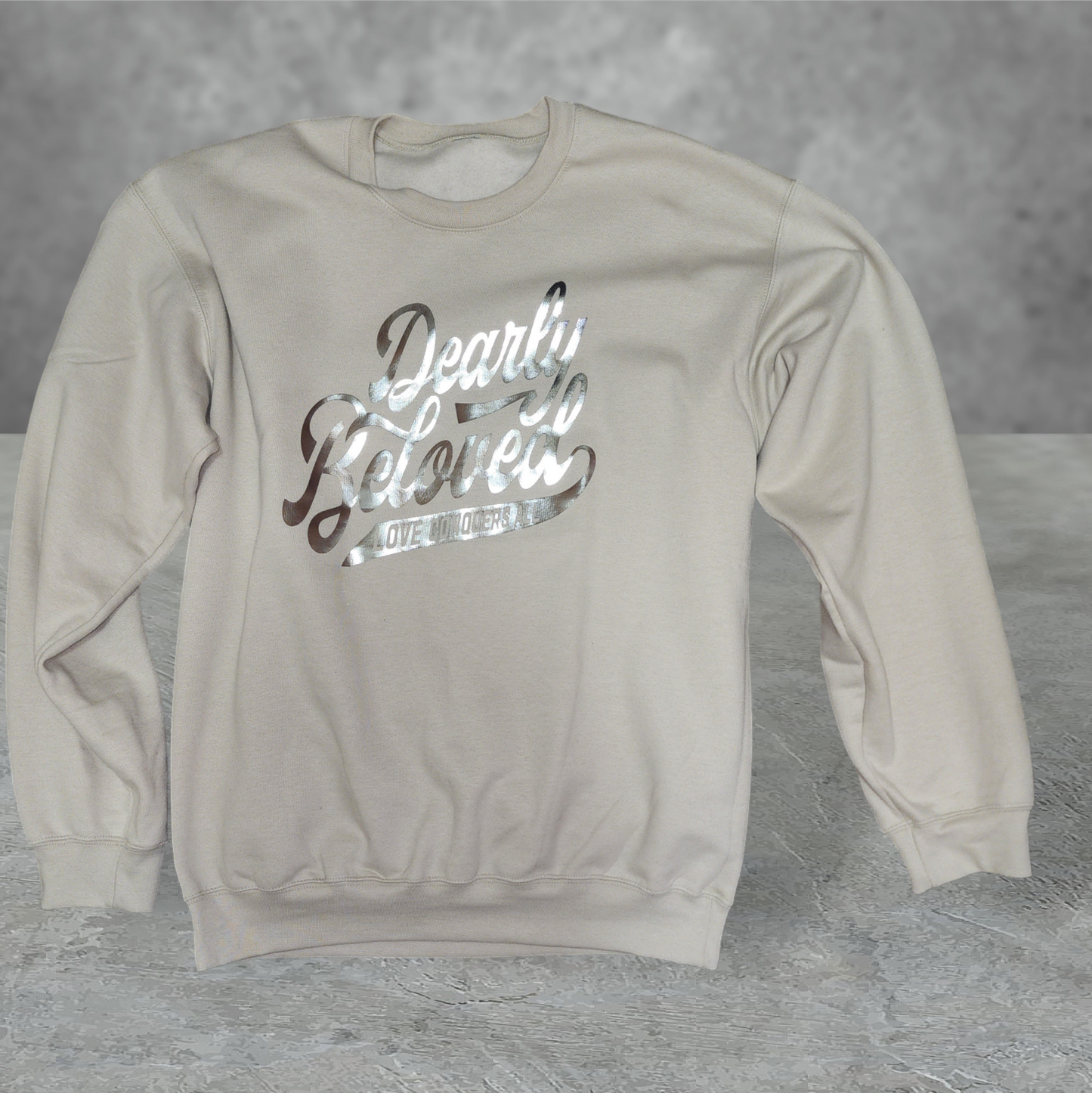 Metallic script dearly beloved